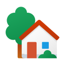 house with garden icon